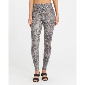 Spanx faux leather grey snake skin leggings 1x